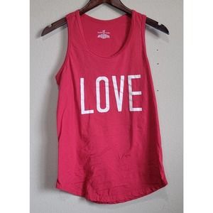 Bobbie Brooks Medium Womens Red LOVE Sleeveless Tank Top